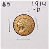 Image 1 : 1914-D $5 Indian Head Half Eagle Gold Coin