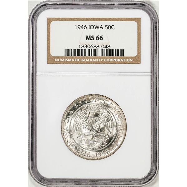 1946 Iowa Centennial Commemorative Half Dollar Coin NGC MS66