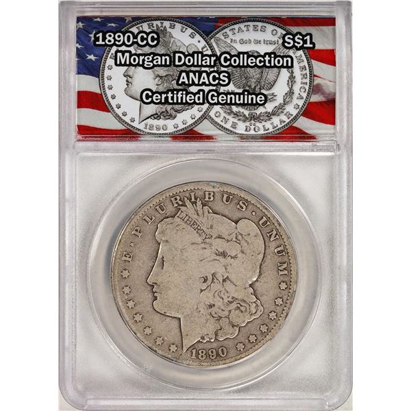 1890-CC $1 Morgan Silver Dollar Coin ANACS Certified Genuine