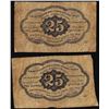 Image 2 : Lot of (2) July 17, 1862 First Issue Twenty-Five Cents Fractional Currency Notes