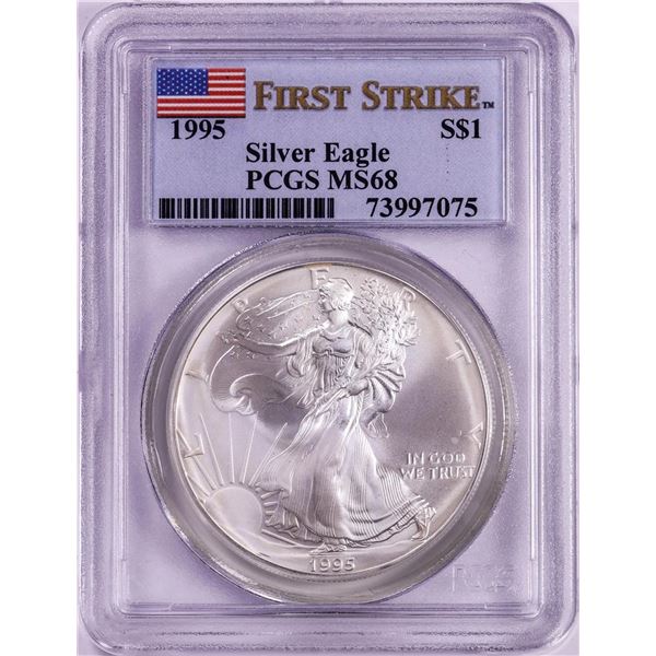 1995 $1 American Silver Eagle Coin PCGS MS68 First Strike