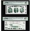 Image 1 : Set of Giori Test Note Washington & Lincoln Memorial PMG Superb Gem Unc 67EPQ