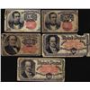 Image 1 : Lot of (5) 1874 Fifth Issue Fractional Currency Notes