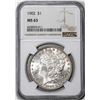 Image 1 : 1902 $1 Morgan Silver Dollar Coin NGC MS63