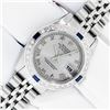 Image 2 : Rolex Ladies Stainless Steel Gray Roman Sapphire and Diamond Datejust Wristwatch
