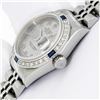 Image 5 : Rolex Ladies Stainless Steel Gray Roman Sapphire and Diamond Datejust Wristwatch