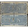 Image 2 : Lot of (2) 1864 $10 Confederate States of America Notes