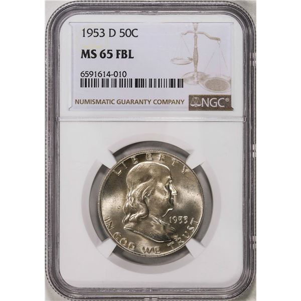 1953-D Franklin Half Dollar Coin NGC MS65FBL