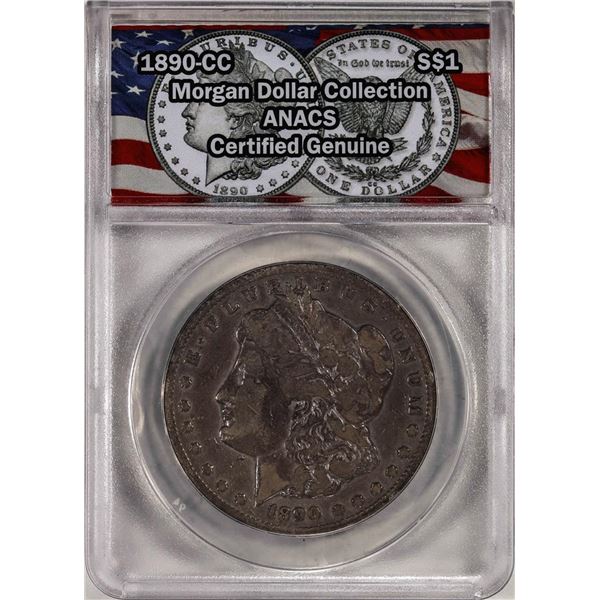 1890-CC $1 Morgan Silver Dollar Coin ANACS Genuine