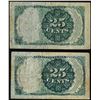 Image 2 : Lot of (2) 1874 Fifth Issue Twenty-Five Cents Fractional Currency Notes