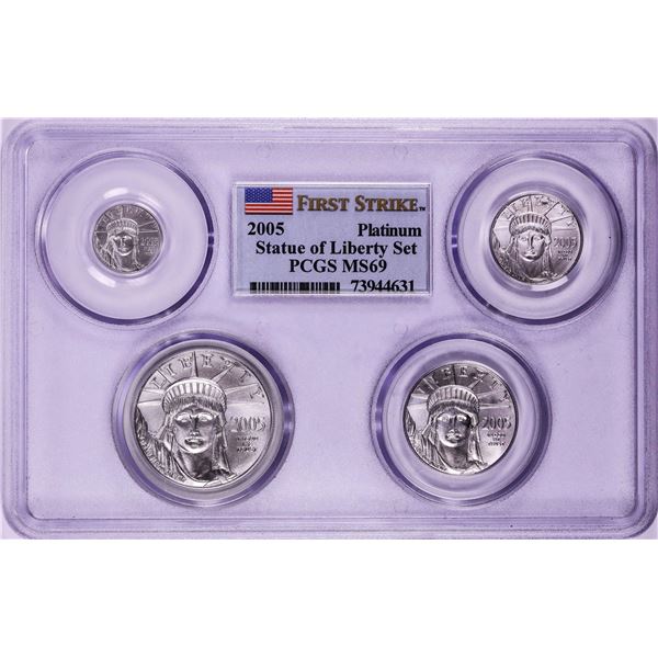 2005 Platinum Statue of Liberty (4) Coin Set PCGS MS69 First Strike