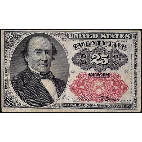 1874 Fifth Issue Twenty-Five Cents Fractional Currency Note