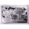 Image 1 : 1996 $1 American Silver Eagle Coin & 2oz Silver Bar Set