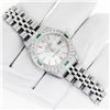 Image 4 : Rolex Ladies Stainless Steel Silver Index Emerald and Diamond Datejust Wristwatch