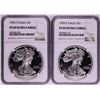 Image 1 : Lot of 1993-P & 1995-P $1 Proof American Silver Eagle Coins NGC PF69 Ultra Cameo