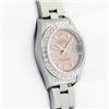 Image 8 : Rolex Ladies Stainless Steel Salmon Arabic Diamond Datejust Wristwatch