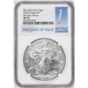 2020-W $1 Burnished American Silver Eagle Coin NGC MS70 First Day of Issue