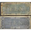 Image 2 : Lot of (2) 1864 $10 Confederate States of America Notes