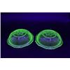 Image 2 : (2) Uranium Glass Small Bowls