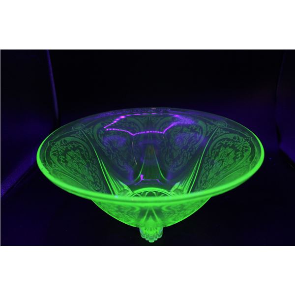 Large Uranium Glass Bowl (Chip on Edge)