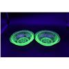 Image 1 : (2) Small Uranium Glass Bowls (Both have Small Chips)