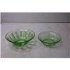 Image 4 : (2) Small Uranium Glass Bowls (One has a Small Chip)