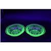 Image 1 : (2) Small Uranium Glass Bowls (Both have Small Chips)