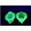 Image 1 : Uranium Glass Creamer and Sugar Bowl Set (Both Have Small Chips)