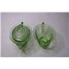 Image 4 : Uranium Glass Creamer and Sugar Bowl Set (Both Have Small Chips)