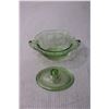 Image 5 : Uranium Glass Creamer and Sugar Bowl Set (Both Have Small Chips)