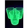 Image 5 : (3x Bid Price) (3) Uranium Glass Tumblers (One is Chipped at the Bottom)