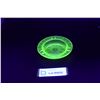 Image 1 : Green Depression Uranium Glass Ashtray "Star" Pattern (Glows)