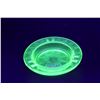 Image 2 : Green Depression Uranium Glass Ashtray "Star" Pattern (Glows)