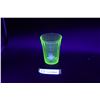 Image 1 : Green Depression Uranium Glass Drinking Glass (Glows)