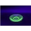 Image 3 : Green Depression Uranium Glass Cup and Saucer "Florentine Poppy" Pattern (Glows)