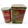 Image 2 : Tetley's Tea Tin + Blue Ribbon Baking Powder Tin