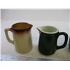 Image 2 : (2) Medalta Pitchers + Stoneware Jug (Missing Handle)