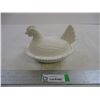 Image 1 : Milk Glass Hen on Nest (6.5" Long)