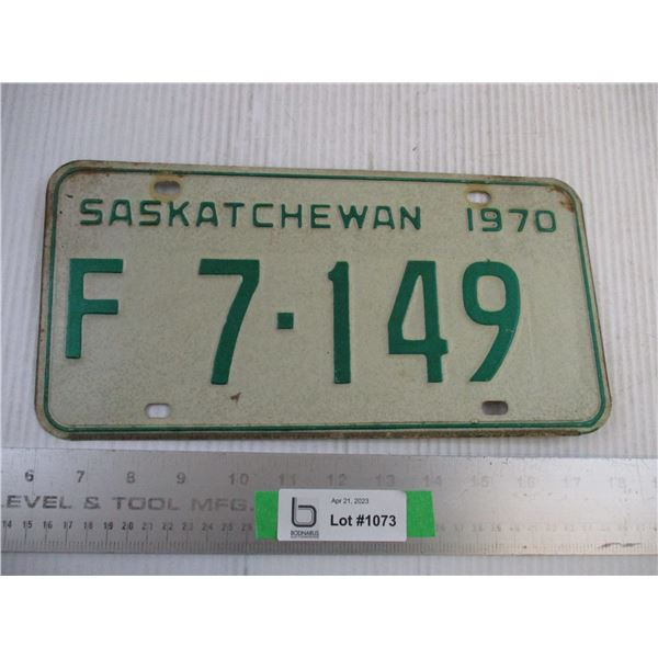 1970 Saskatchewan Farm License Plate