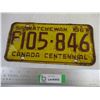 Image 1 : 1967 Saskatchewan Canada Centennial License Plate