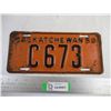 Image 1 : 1950 Saskatchewan License Plate (Low Number)