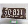 Image 1 : 1949 Saskatchewan License Plate