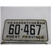 Image 2 : Pair of 1959 Saskatchewan Wheat Province License Plates