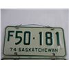 Image 2 : Pair of 1974 Saskatchewan License Plates