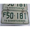 Image 3 : Pair of 1974 Saskatchewan License Plates