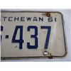 Image 3 : 1961 Saskatchewan License Plate