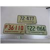 Image 1 : (3) 1970's Saskatchewan License Plates