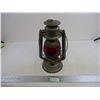 Image 1 : Beacon Barn Lantern w/ Red Globe (15" Tall Missing Filer Cap)