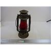 Image 1 : Beacon Barn Lantern w/ Red Globe (15.5" Tall Missing Filer Cap)