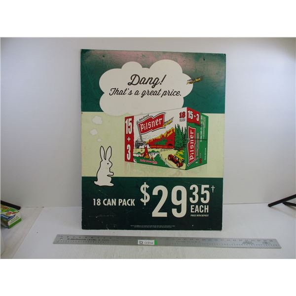 *Pilsner Cardboard Advertising Sign (Double Sided 24x30)